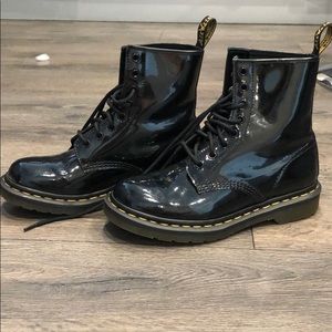 doc martens shiny patent boots